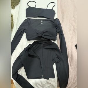 CSB set of 3 Tops, one bra top, one zip jacket and one long sleeve bra top